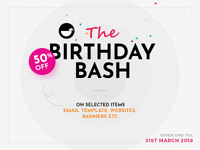 Birthday Offer - Webduck banner birthday celebration discount offer psd template