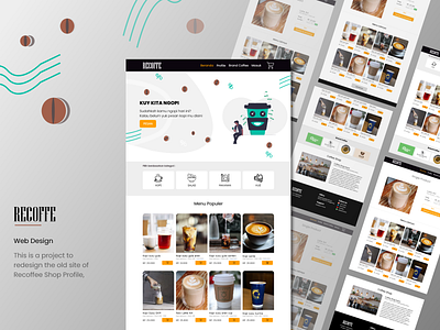 Redesign Landing Page - Recoffee coffee coffeeshop frontend portfolio ui ui ux design web app web development webdesign website design