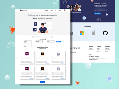 Landing Page Liketools design frontend illustration ui ux design uidesign webdesign