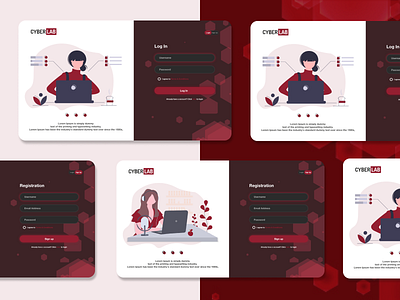 Log-in & Register login page red register vector webdesign ui