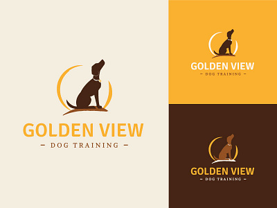Dog Training Logo brown dog dog training gold golden logo nature