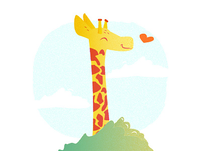 Giraffe Love animal animals cute giraffe giraffe love heart jungle kid illustrations love tall texture yellow