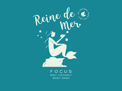 Focus body wash branding bubbles clean illustration logo mermaids moods package design tub under the sea water