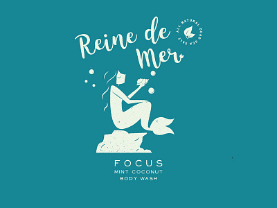 Focus body wash branding bubbles clean illustration logo mermaids moods package design tub under the sea water