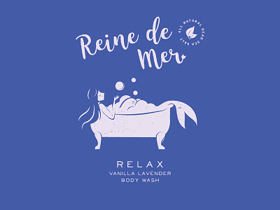 Relax body wash branding bubbles clean illustration logo mermaids moods package design tub under the sea water