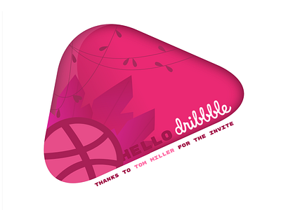 Hello Dribbble! ball hello dribbble illustration leaves