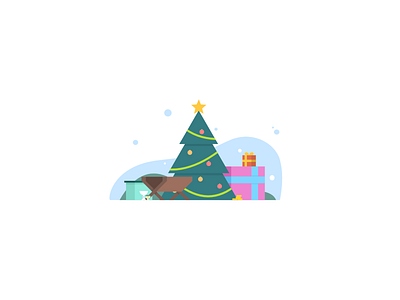 Christmas art christmas christmas tree design gifts gold illustration manger presents snow star
