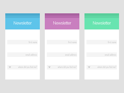 Newsletter Signup Menu accordion app clear down drop list newsletter personal template use webapp website