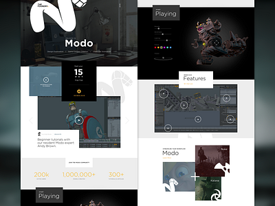 Foundry - Product Page dark games layout minimal ostmodern typography ui