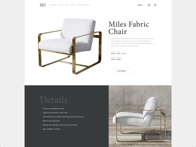 Chair Product View chair desktop minimal scroll ui ux web