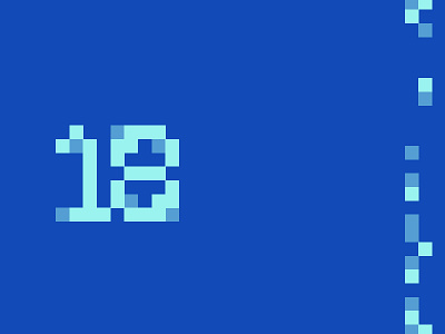 18 18 8bit blue brand concept game personal pixel type