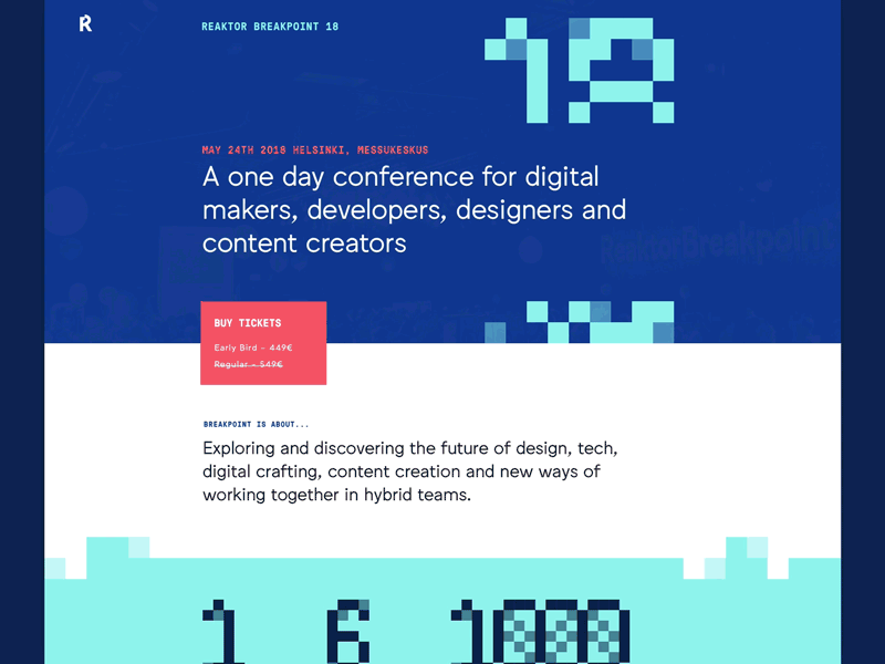 18 - Website blocks conference layout pixels scroll website