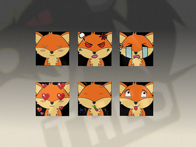 Fox Emote set for twitch emotes fox illustration twitch