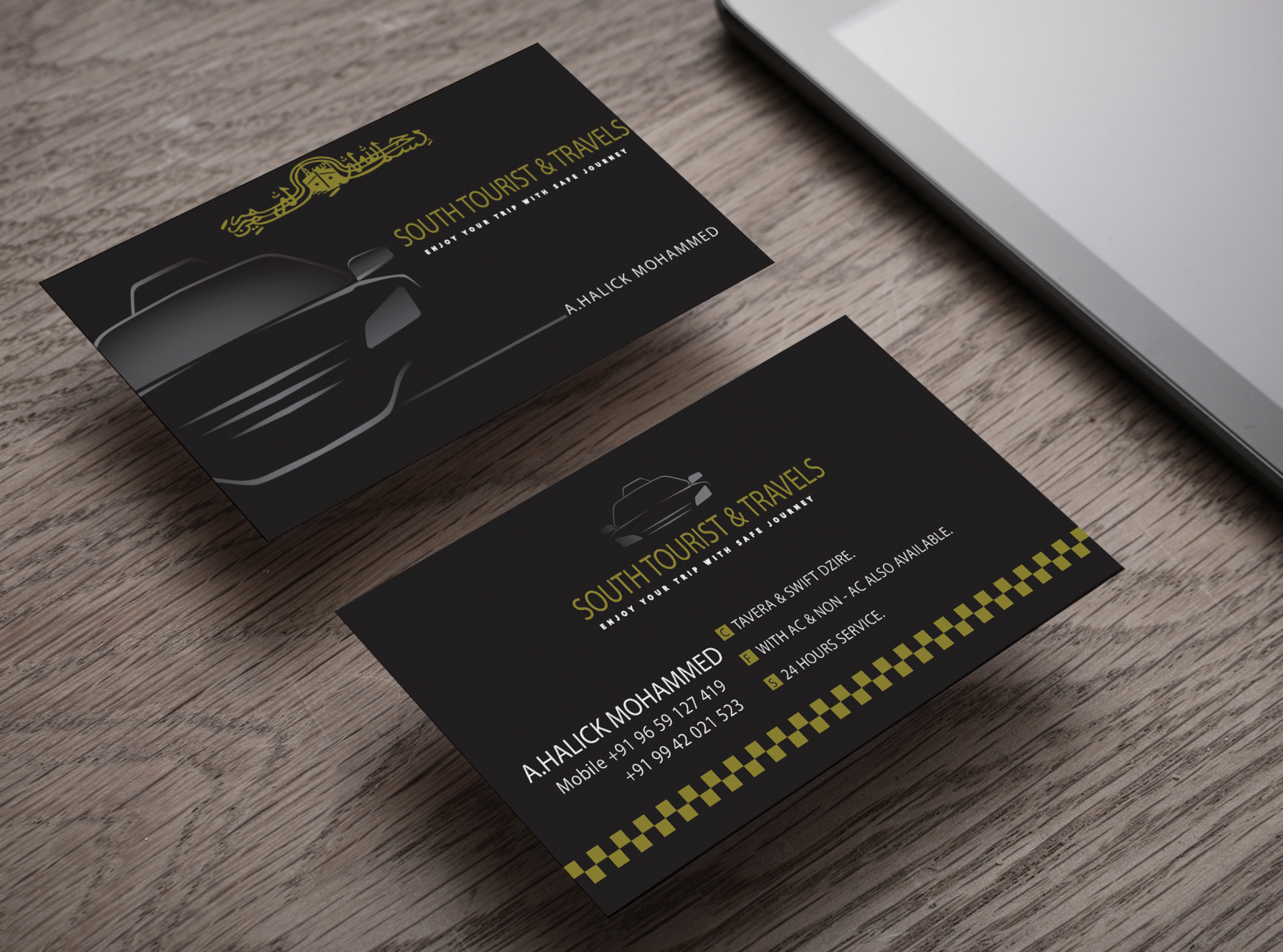 car rent business card