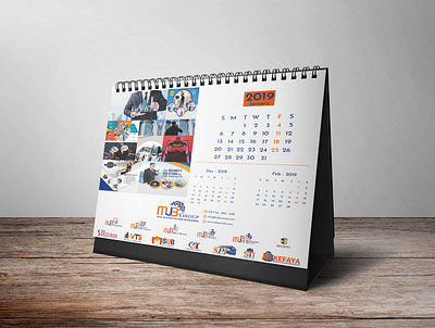 Table Calendar | MJB Groups 2019 calendar cmyk creative date design dribbble graphicdesign groups illustration illustrator mockup photoshop table