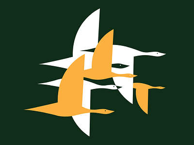 Bird Logo birds canadian design flock flying green and orange illustration logo