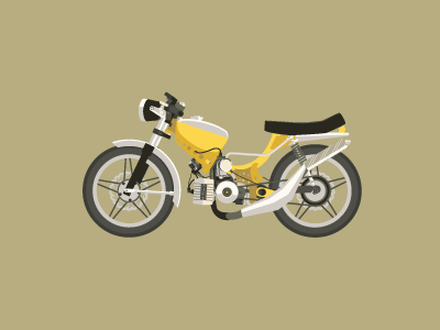 Pinto 2d illustration moped pinto print