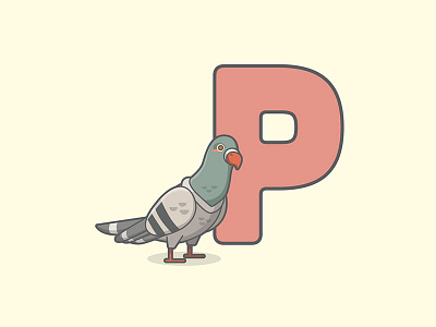 P is for... abcs cards illustration p pigeon wip