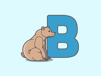 B is for... abc b bear illustration wip