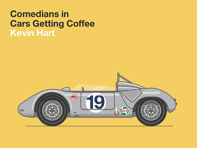 Porsche Spyder 1959 art car ccgc coffee comedians in cars getting coffee illustration kevin hart porsche racecar seinfeld spyder