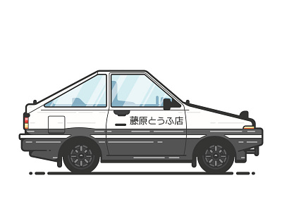 Initial D adventure adventure mobile art car corolla hatchback illustration initial d japan poler travel