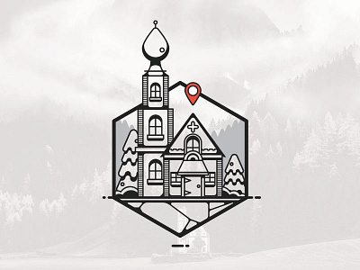 Geislergruppe badge church geislergruppe illustration italy pin