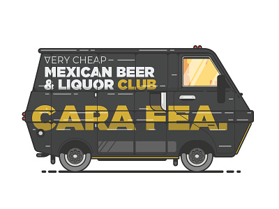 Mexican Beer Van adventure mobile beer cara fea club illustration liquor poler van
