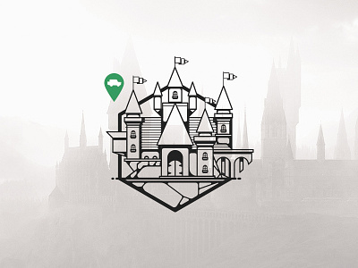Hogwarts badge car castle flying car harry potter hogwarts location pin