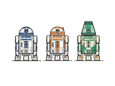 R2, R3, R4.... droids force illustration r2dr star wars