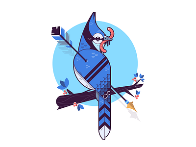 Blue Jay arrow birds blue jay dead design illustration illustrator worm