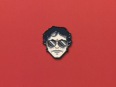 Richard Ramirez, The Night Stalker face head illustration killer murder night pin serial serial killer stalker sunglasses