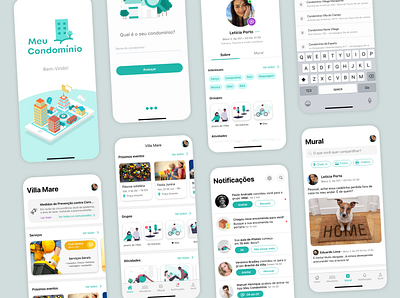 Social Network for Condo app apple feed ios iosx mobile mobile app design mobile design mobile ui neighborhood notification onboarding profile social network ui uidesign ux uxdesign uxuidesign