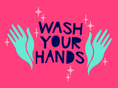 Wash 'em! colorful cut paper design illustration lettering pink type typography