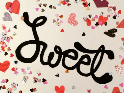 Sweet cut handlettering hearts paper sweet valentine