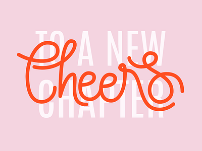 New Chapter chapter cheers lettering new pink type typography warm red