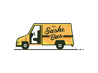 The Sushi Bus branding download food free illlustration logo sushi truck