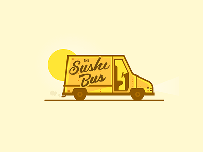 The Sushi Bus bus food foodtruck sun sushi yellow