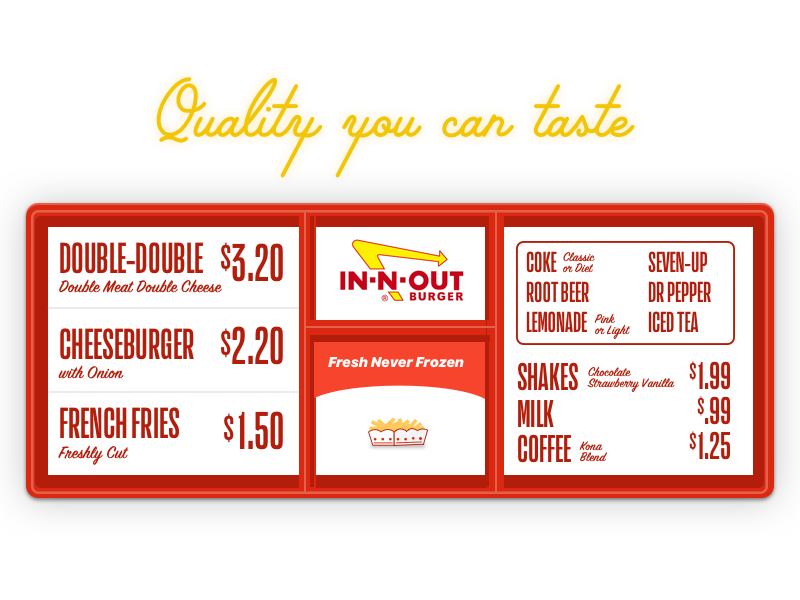 IN-N-OUT: The best menu design of all time by Robert Williams on Dribbble