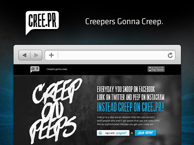Cree.pr - The Social Network for Creeps! download facebook fap free hand drawn illustration landing social