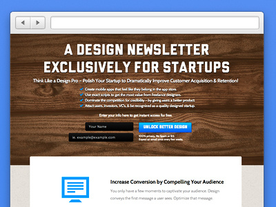 Startup Design Newsletter Redesign advice consulting crafstmanhip crafted design email free generating hand icons landing lead manly musk newsletter page resources sign startups themes up wood