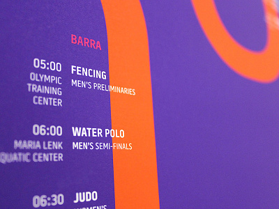 Rio Olympics Poster close up poster print purple schedule simple type typography