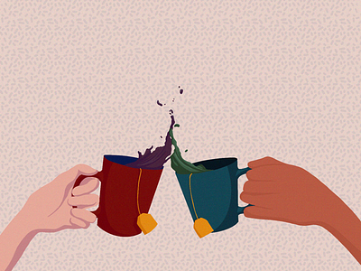 SPILL THE TEA 2d art direction artist cover design dribbble female art flat hand illustration procreate shot simple spill tea
