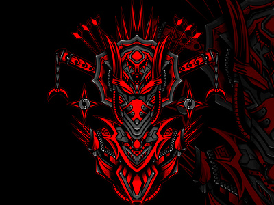 Geisha Shadow of The Blood apparel design artwork clothing design design geisha geisha girl geisha robot illustration japanese art japanese culture knight mecha of red army samurai shadow sword the blood tshirt design warrior