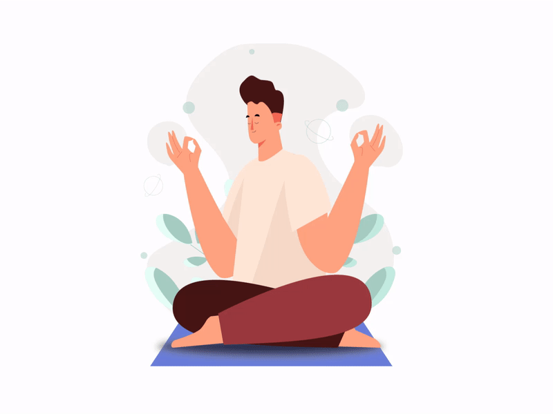 Meditation 3d character boy illustration meditaion mood