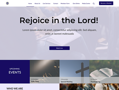 Church Homepage church design design homepage landing page ui ux website design