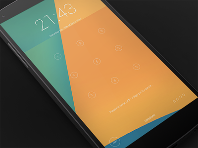 Android Future Lockscreen UI android flat lockscreen mock up pin security ui