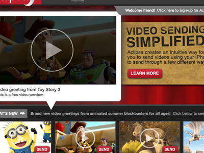 Aclipsa Site ios4 toy story videos website design websites