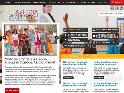 AZ Charter School Association charter schools ui ux website design