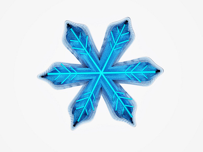 Snowflake 3d aesthetic blue cool design illustration logo macro nature realistic snowflake white
