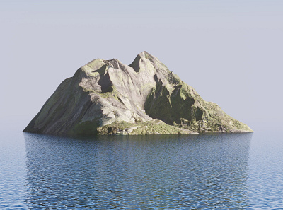 The Island 3d alone island lonely nature ocean sea water